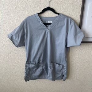 Wonderwink Gray V-Neck Scrub Top